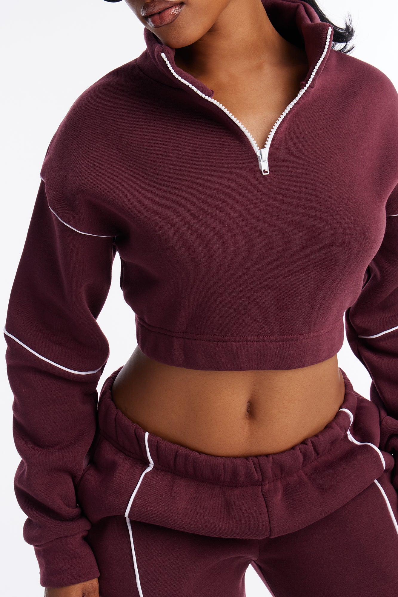 Weekend Chill Fleece Jogger Pant Set - Burgundy