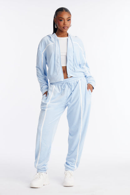 Basic Baddie Jogger Pant Set - Light Blue