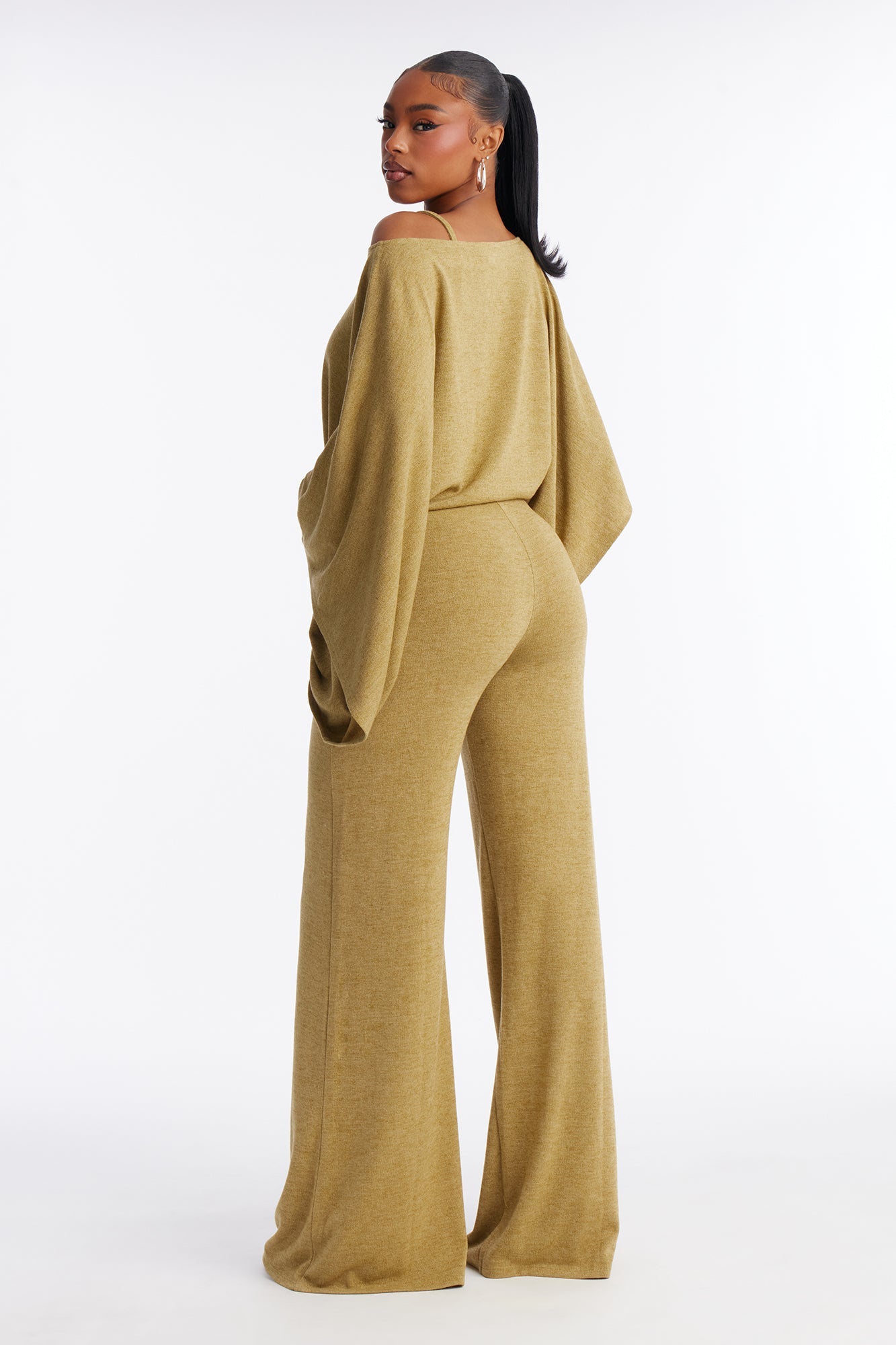 Cozy Sunday Wide Leg 2 Piece Jumpsuit - Olive