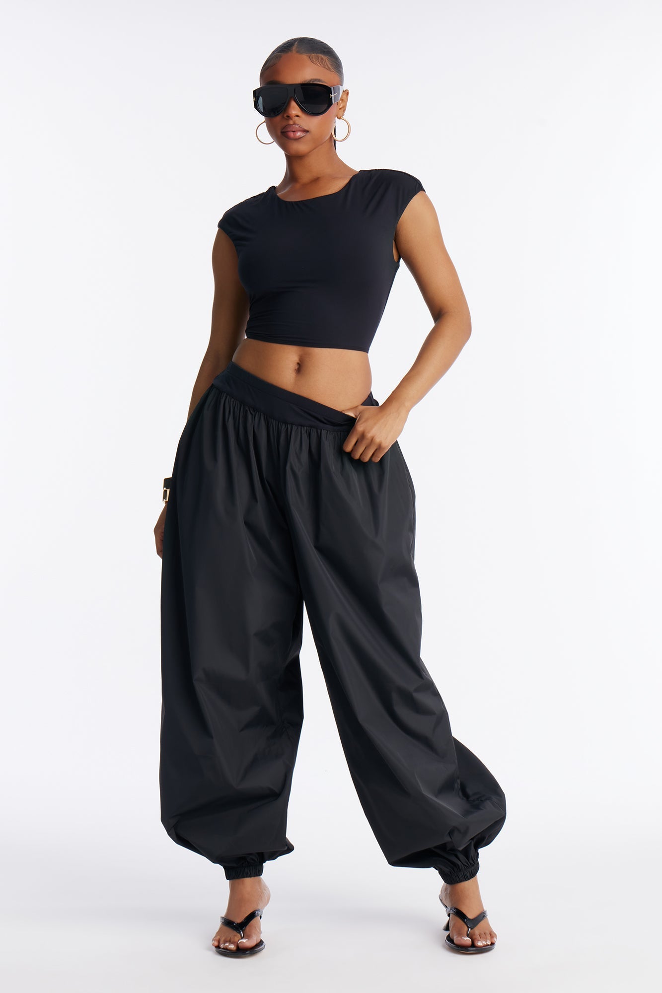 Drift Mode Windbreaker Pant Set - Black