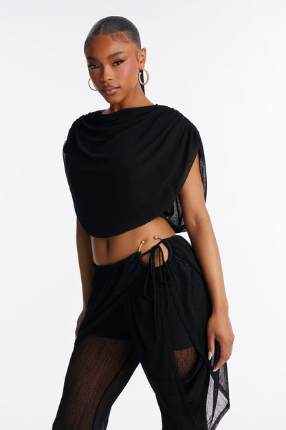 Under Wraps Mesh Pant Set - Black
