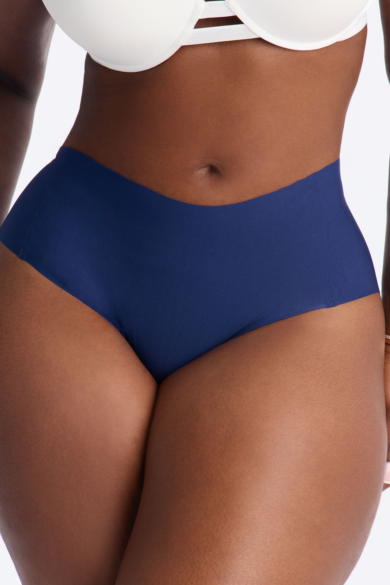 Smoothing No Show Mid Waist Brief - Navy
