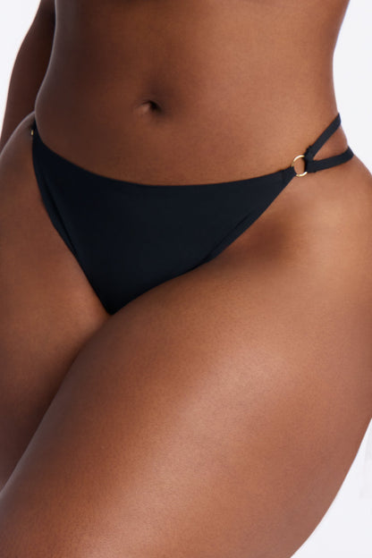Zasha Heart G-String Panty - Black
