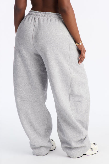 Solaris Barrel Leg Fleece Pant - Heather Grey