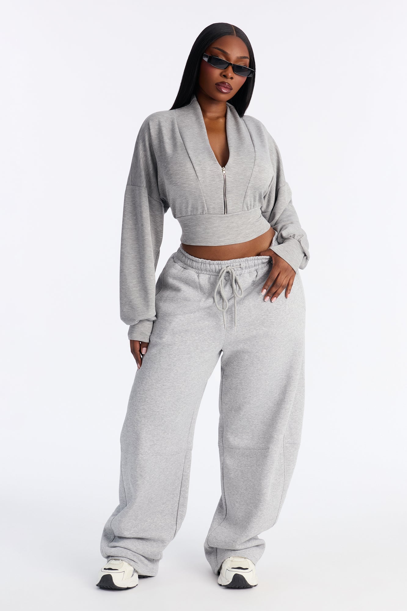 Solaris Barrel Leg Fleece Pant - Heather Grey