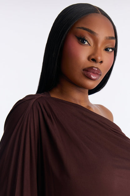 Bria Barrel Wide Leg Jumpsuit - Chocolate