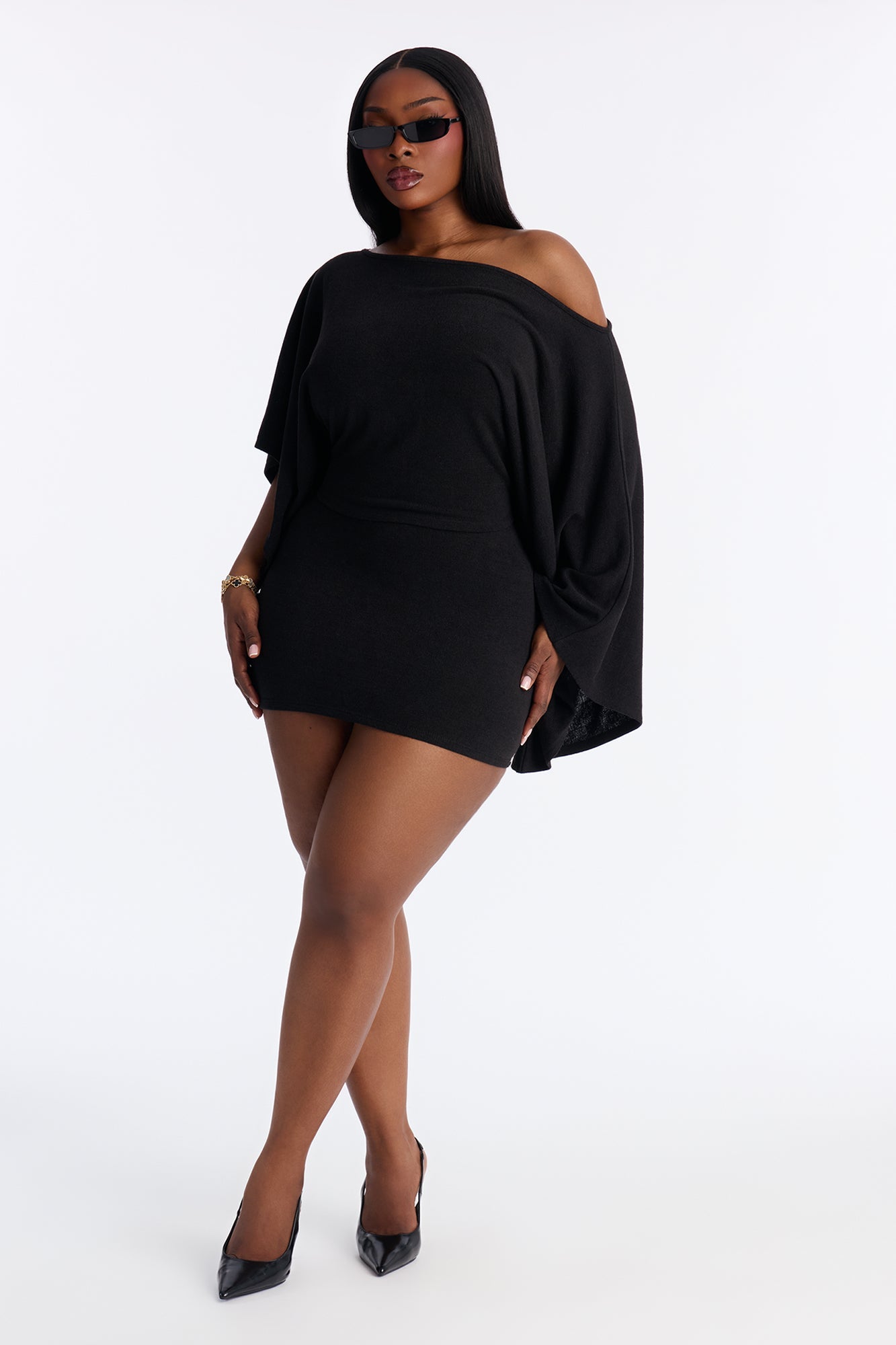 Isabella Strapless Sweater Mini Dress Set - Black
