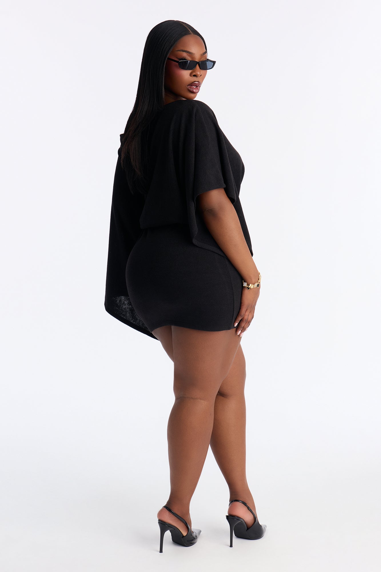 Isabella Strapless Sweater Mini Dress Set - Black
