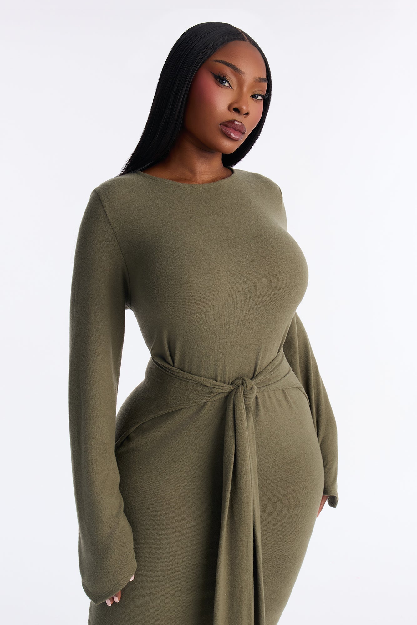 Tabitha Sweater Maxi Dress - Olive