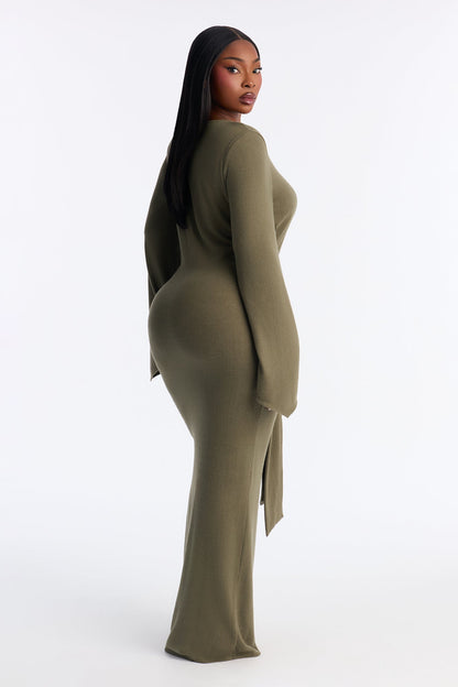 Tabitha Sweater Maxi Dress - Olive