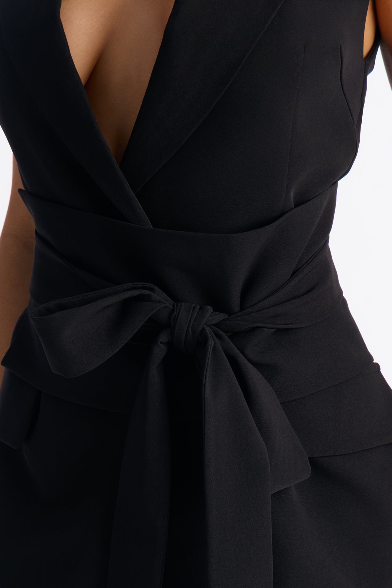 Sable Belted Sleeveless Mini Dress - Black