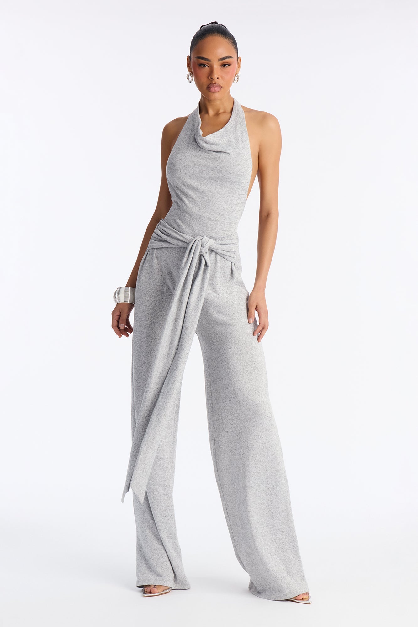 Hannah Halter Top Pant Set - Grey