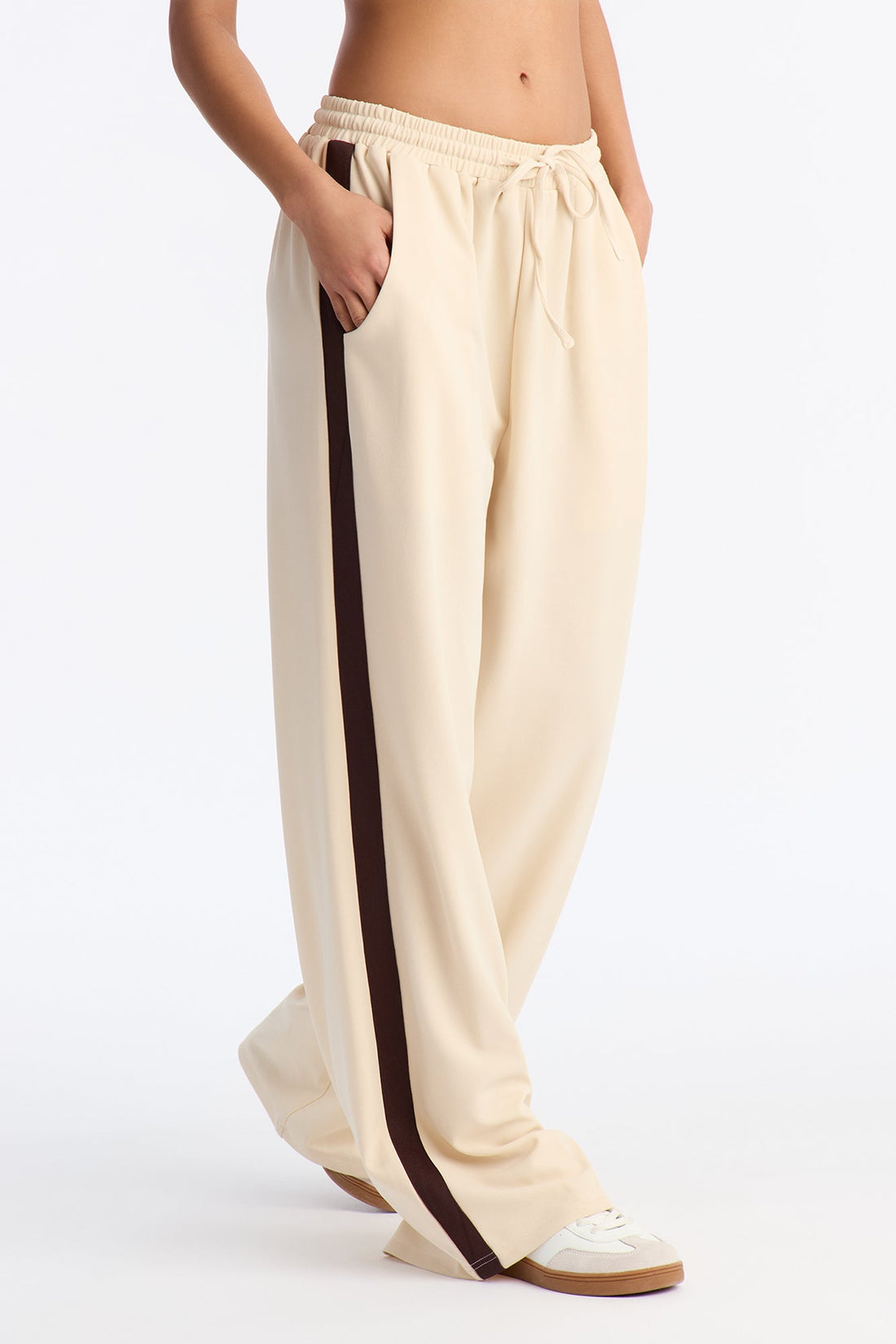 Point Of View Track Trouser Pant - Cream/combo