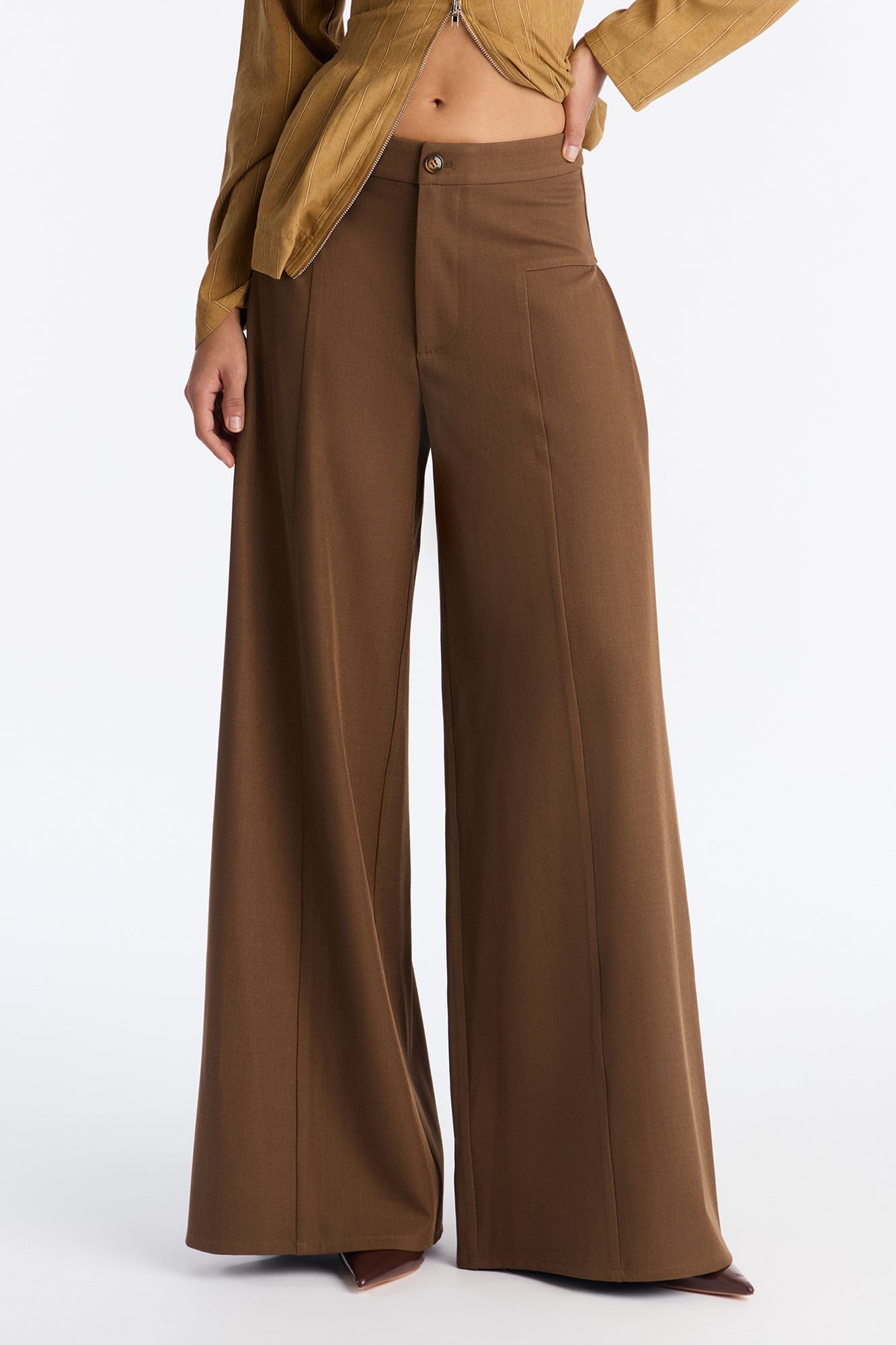 Carmina Wide Leg Pant 33″ - Mocha