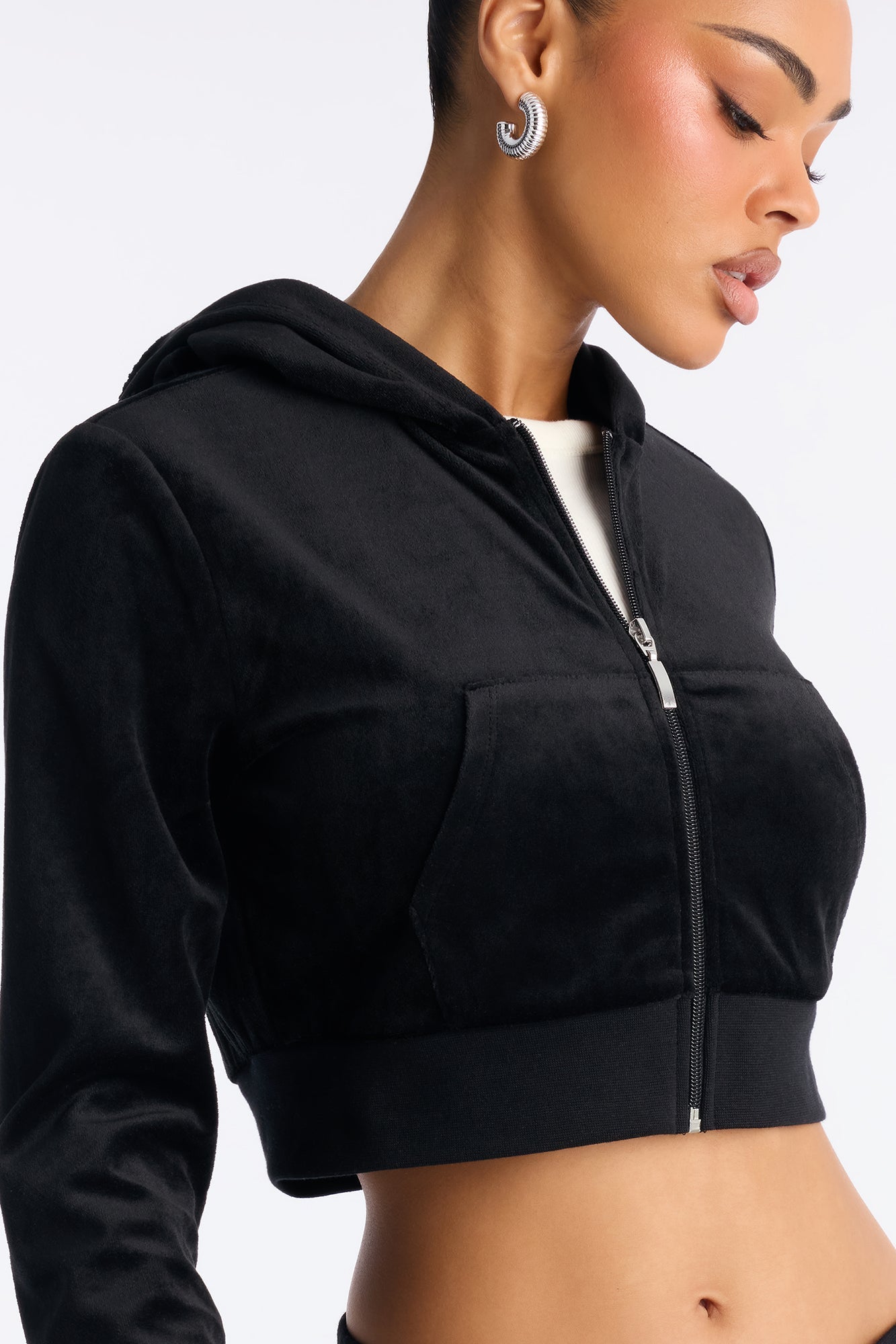 The Original Trendsetter Wide Leg Velour Set - Black