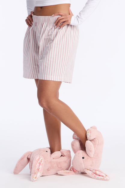 Snuggle Bunny Plush Slippers - Pink