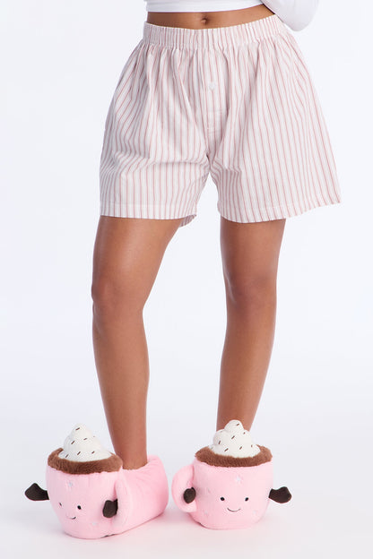 Cocoa Dreams Plush Slippers - Pink