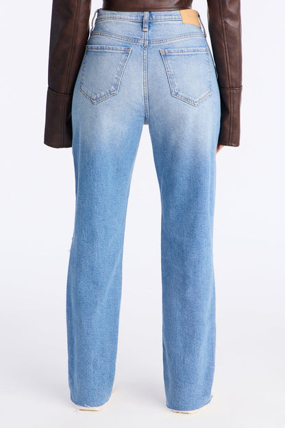 Redondo Stretch Ripped Straight Leg Jeans - Medium Wash