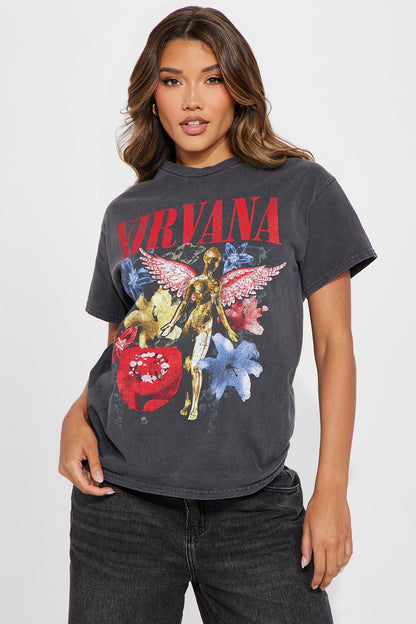 Nirvana Angels In The Sky Tee - Black Wash