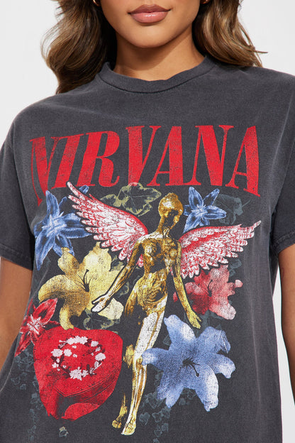 Nirvana Angels In The Sky Tee - Black Wash