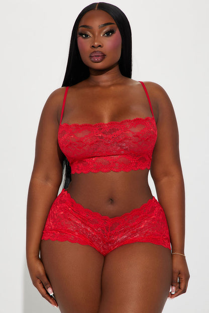 Sultry Moments Lace 2 Piece Set - Red