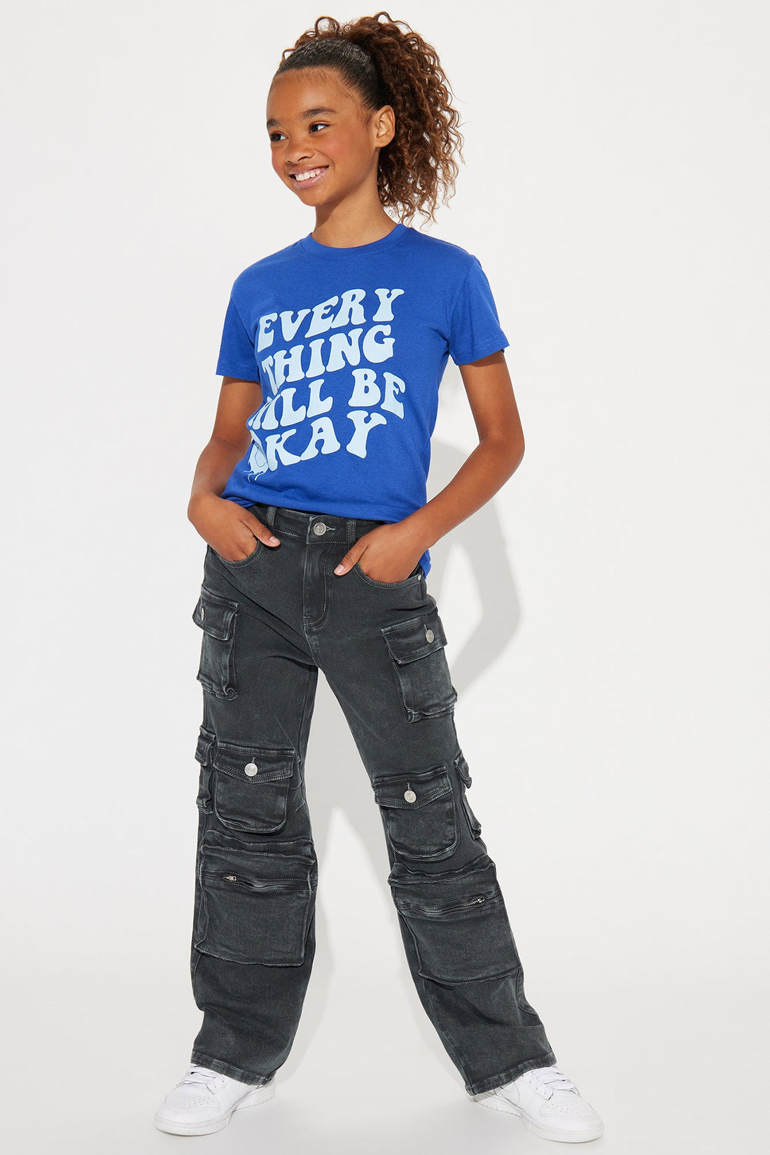 Mini Everything Will Be Okay Short Sleeve Tee - Royal
