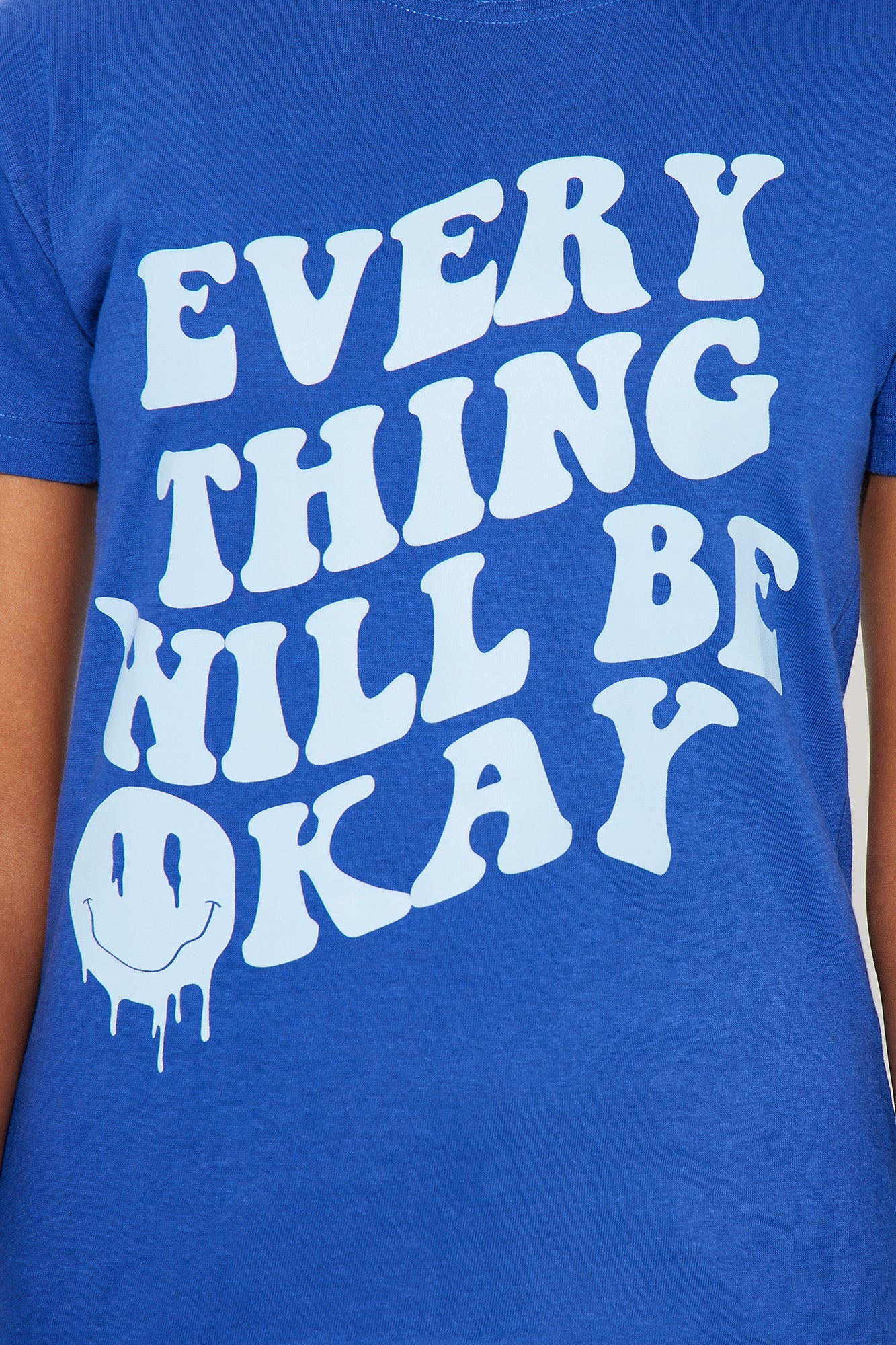 Mini Everything Will Be Okay Short Sleeve Tee - Royal