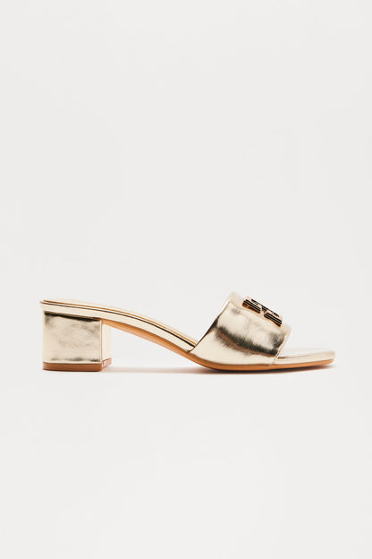 To Top It Off Heeled Sandals - Gold