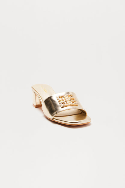 To Top It Off Heeled Sandals - Gold