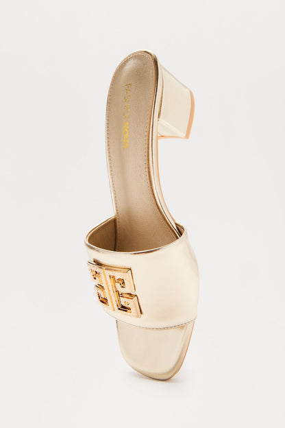 To Top It Off Heeled Sandals - Gold