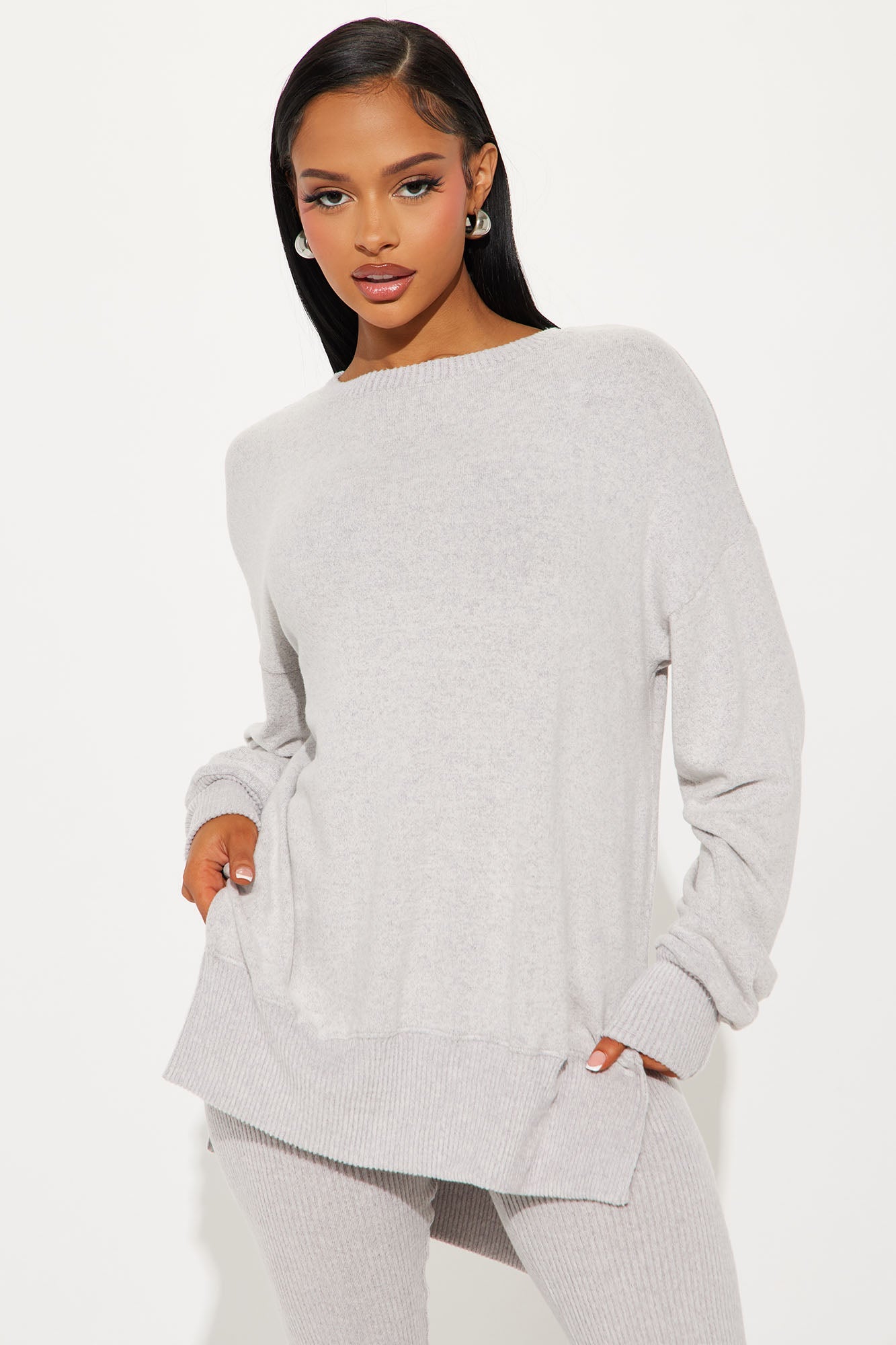 The Perfect Cozy Legging Set - Heather Grey