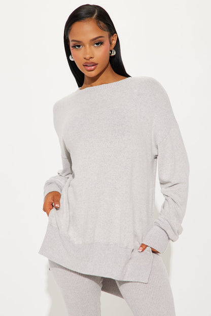 The Perfect Cozy Legging Set - Heather Grey