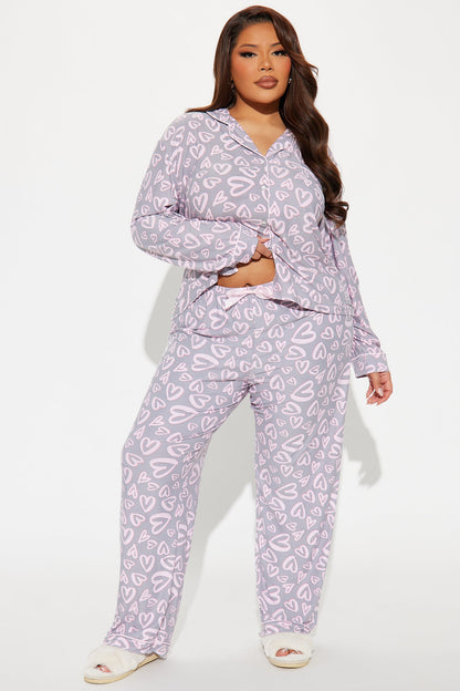 Be My Love PJ Pant Set - Grey/combo