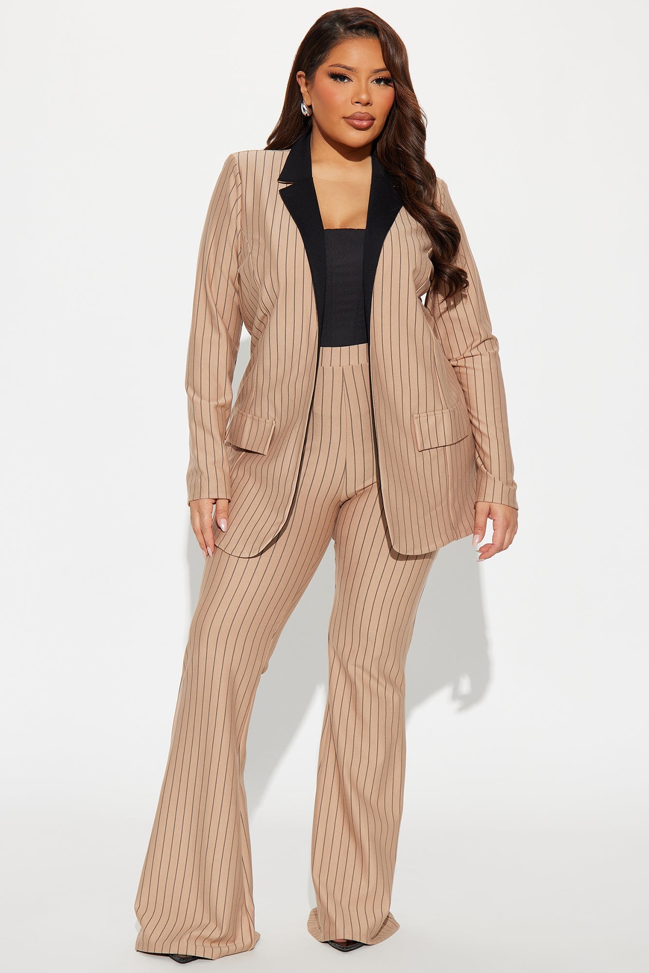 Nine To Thrive Blazer And Pant Set - Taupe