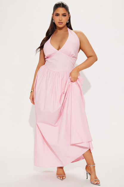 Serenita Poplin Maxi Dress - Pink