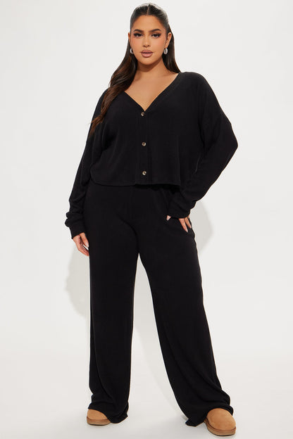 Cozy N Chill Pant Set - Black