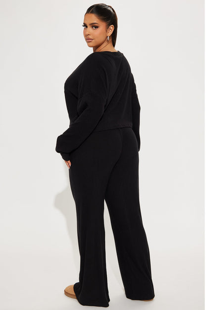 Cozy N Chill Pant Set - Black