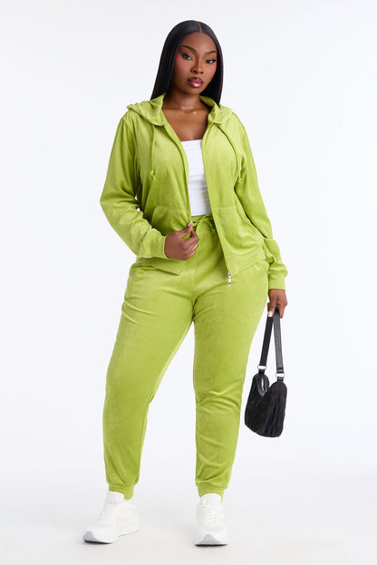 The Original Trendsetter Velour Set - Chartreuse