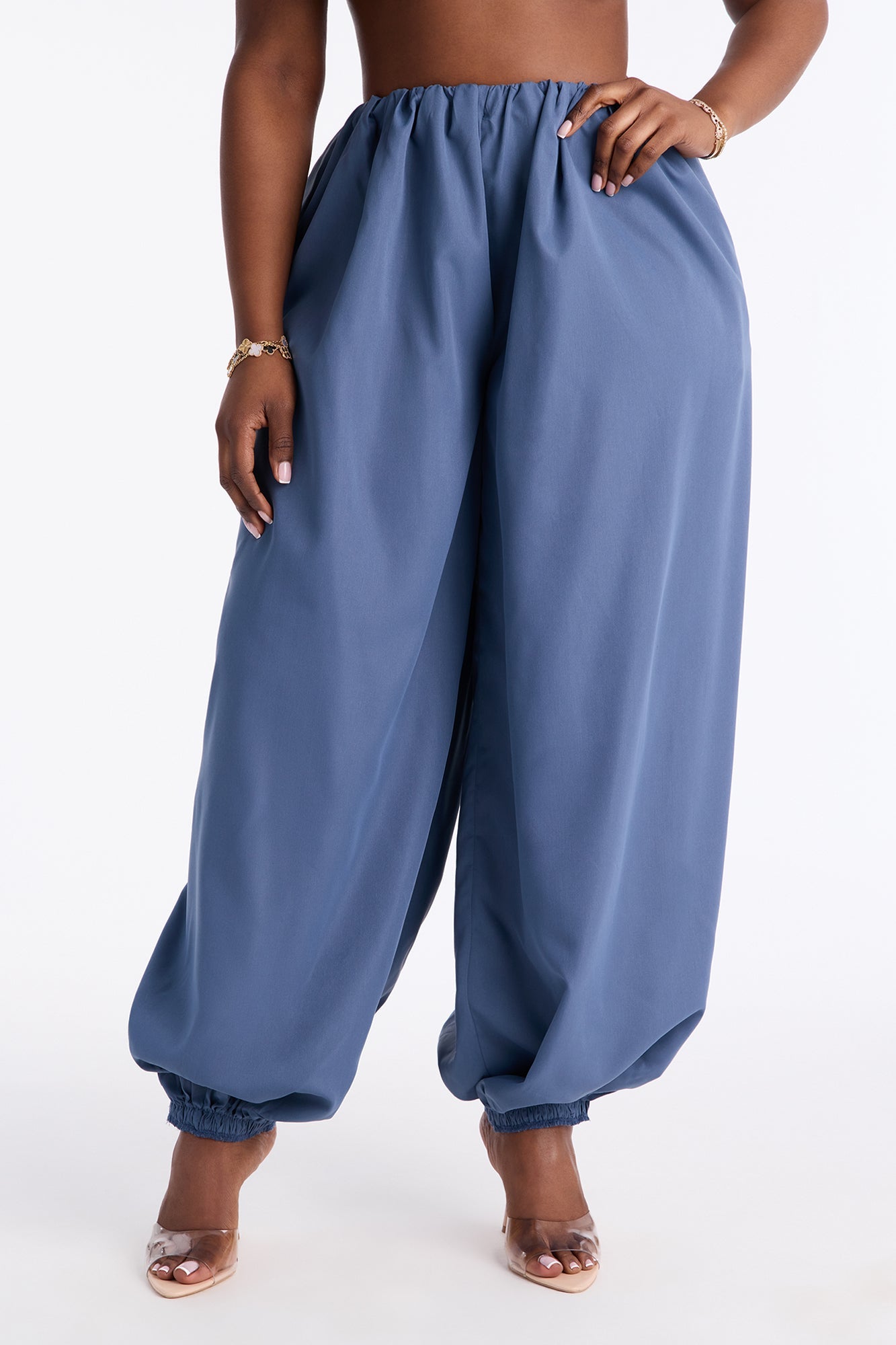 Ember Poplin Balloon Jogger Pant 31″ - Blue