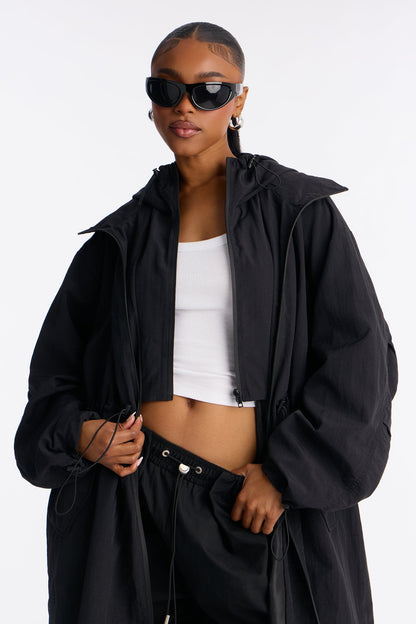 Mountain Mover Long Anorak Jacket - Black
