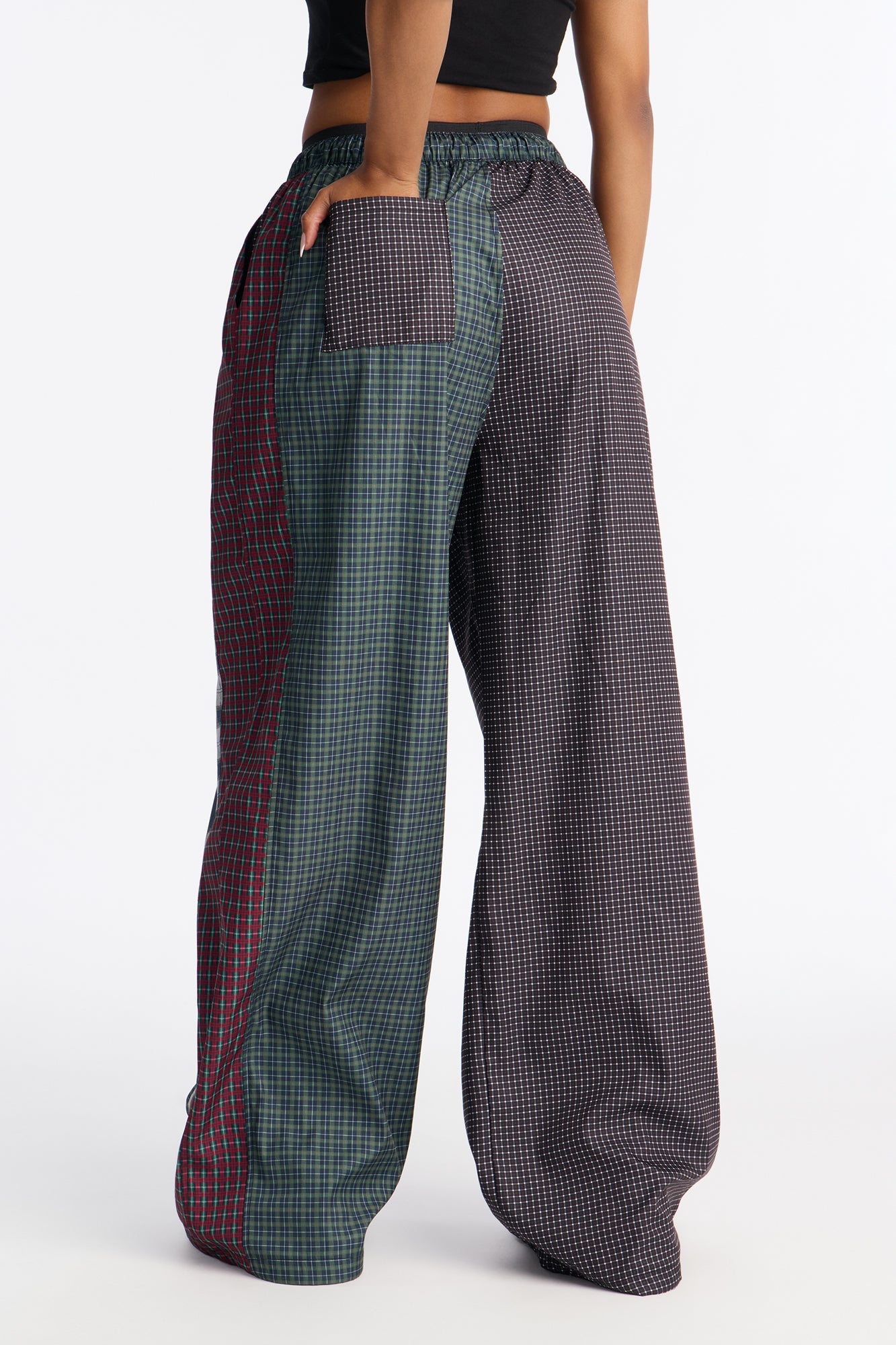 Chill But Killer Mixed Plaid Windbreaker Pant 33″ - Grey/combo