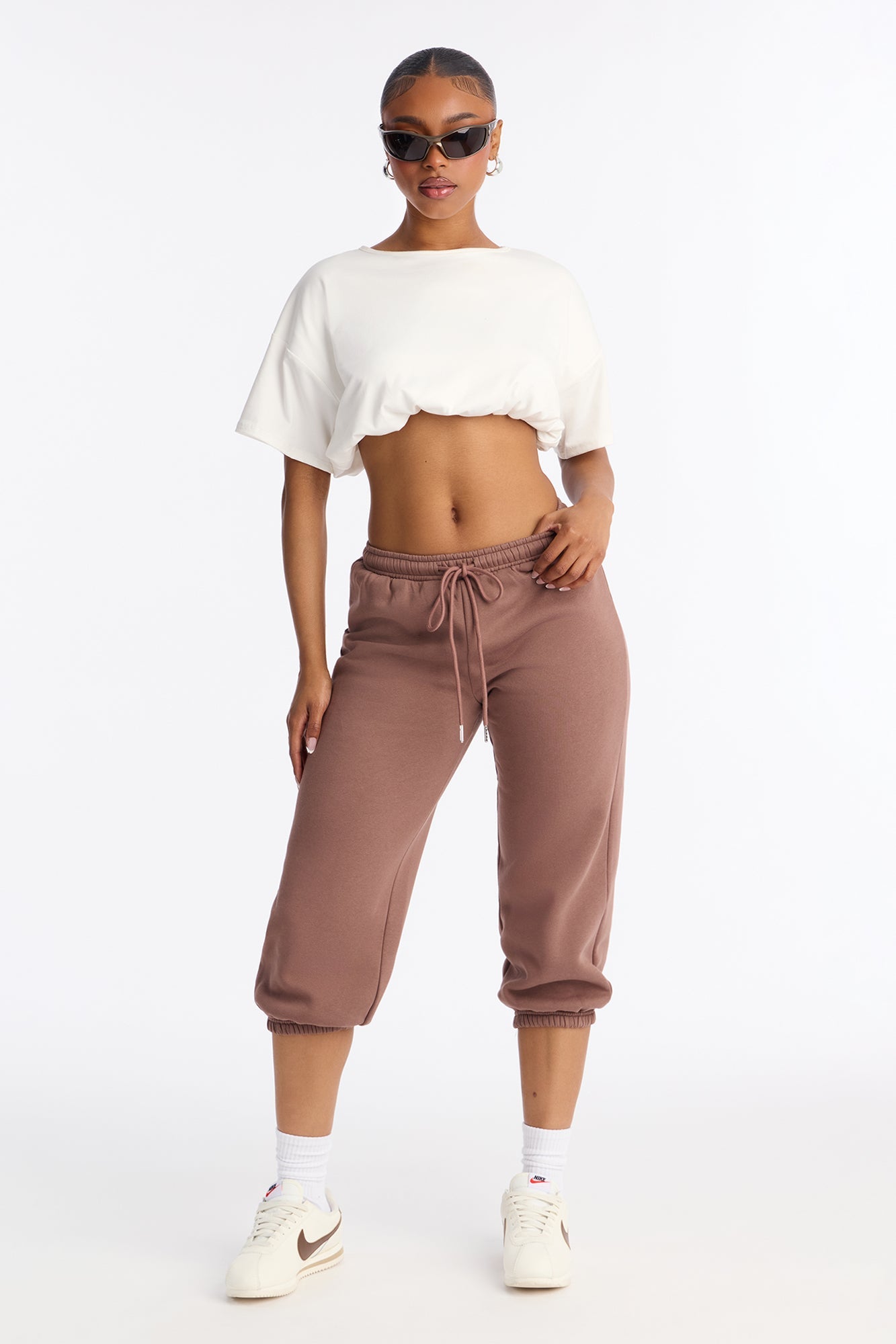 Taylor Low Rise Capri Jogger - Mocha