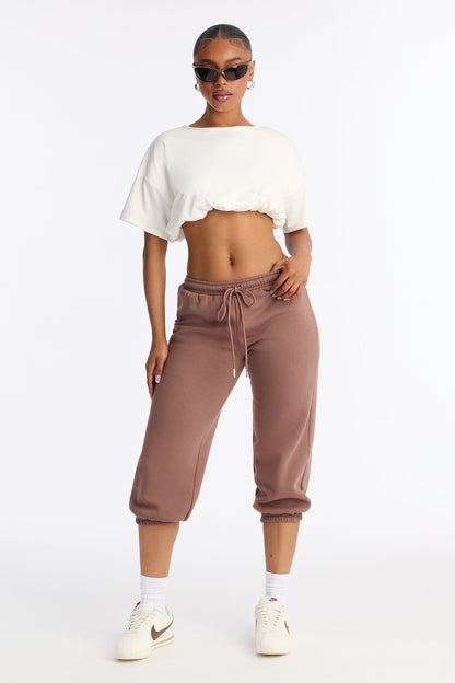 Taylor Low Rise Capri Jogger - Mocha