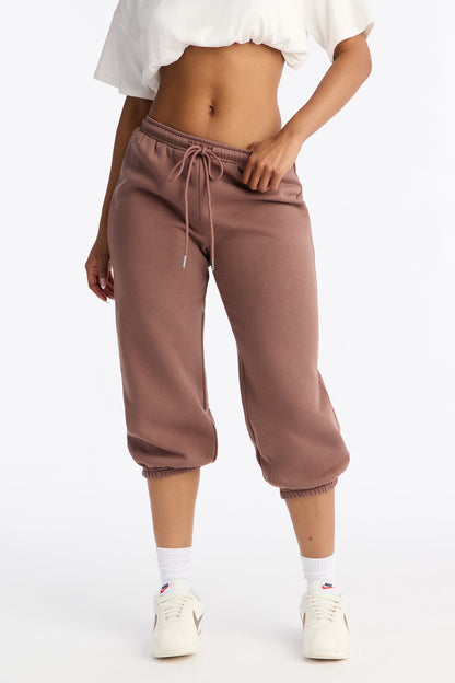 Taylor Low Rise Capri Jogger - Mocha