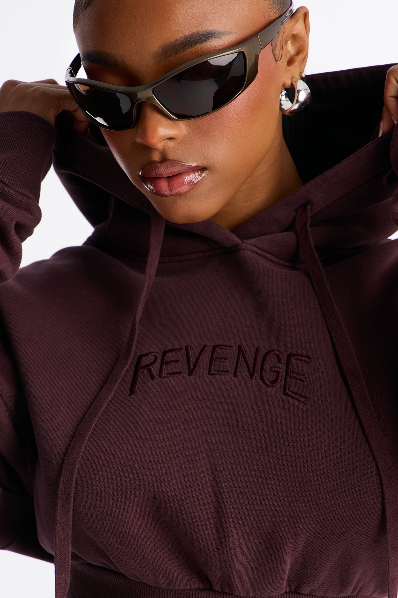 Revenge Fleece Wide Leg Pant Set - Plum