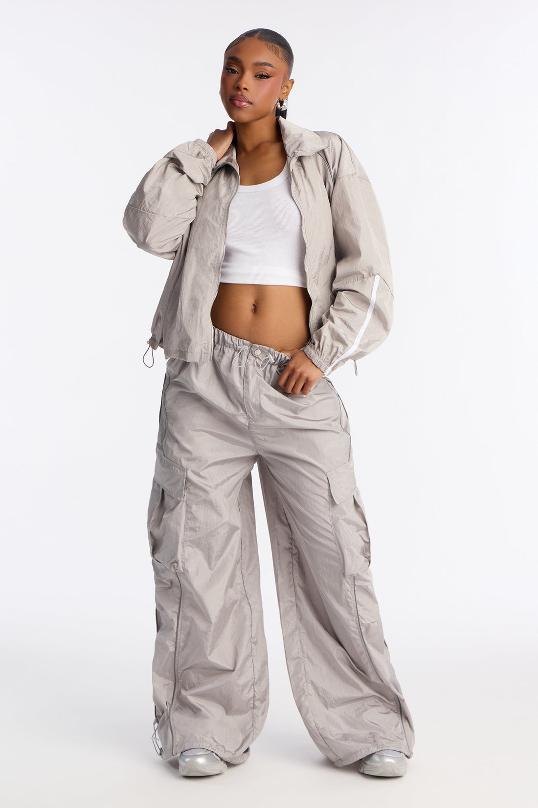 Life Of Leisure Windbreaker Joggers 30″ - Grey