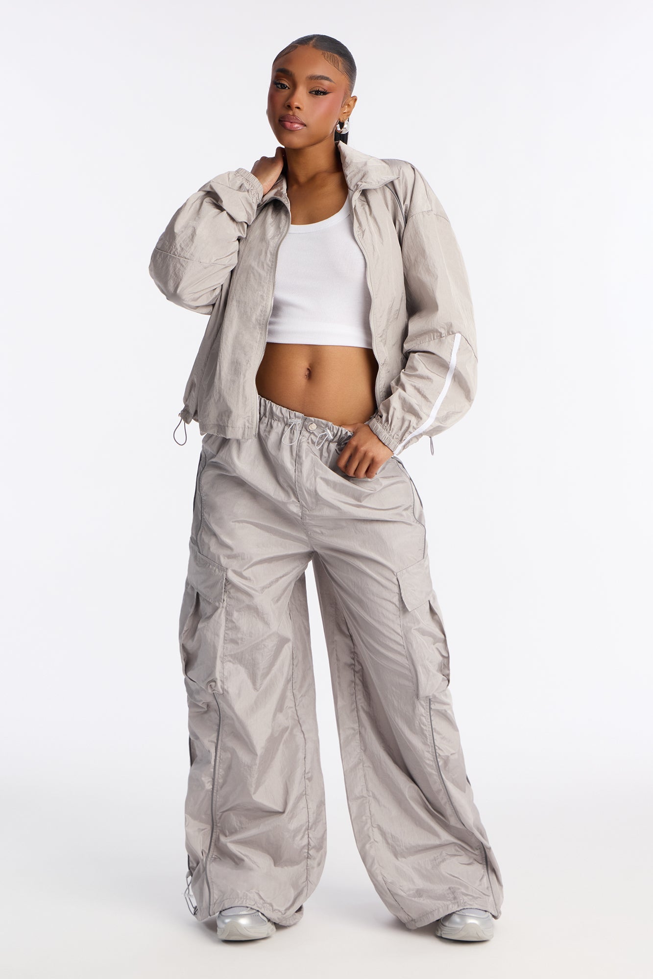 Life Of Leisure Windbreaker Joggers 30″ - Grey
