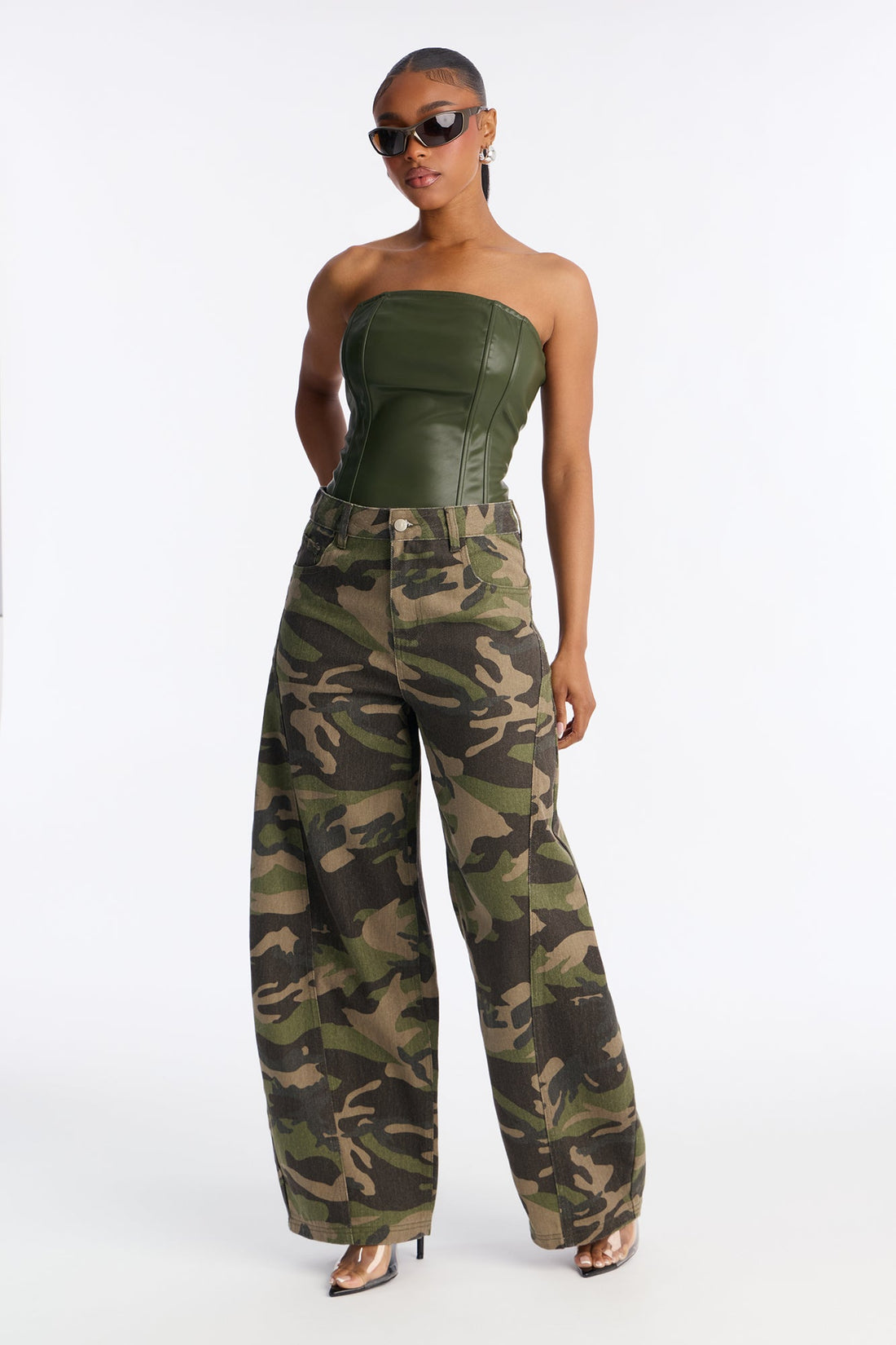 Brat Mode Camouflage Barrel Leg Pant 30″ - Camouflage