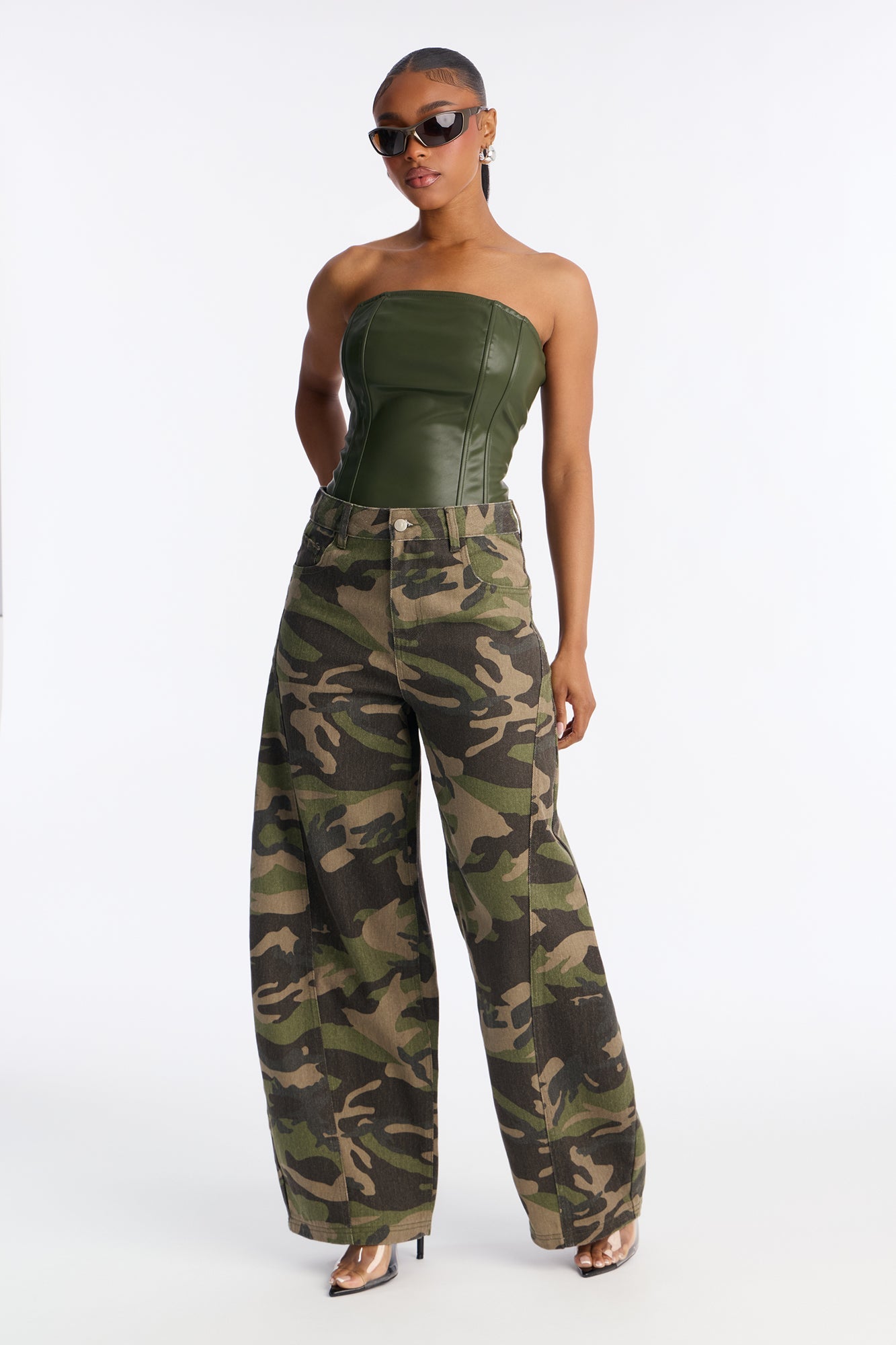 Brat Mode Camouflage Barrel Leg Pant 30″ - Camouflage