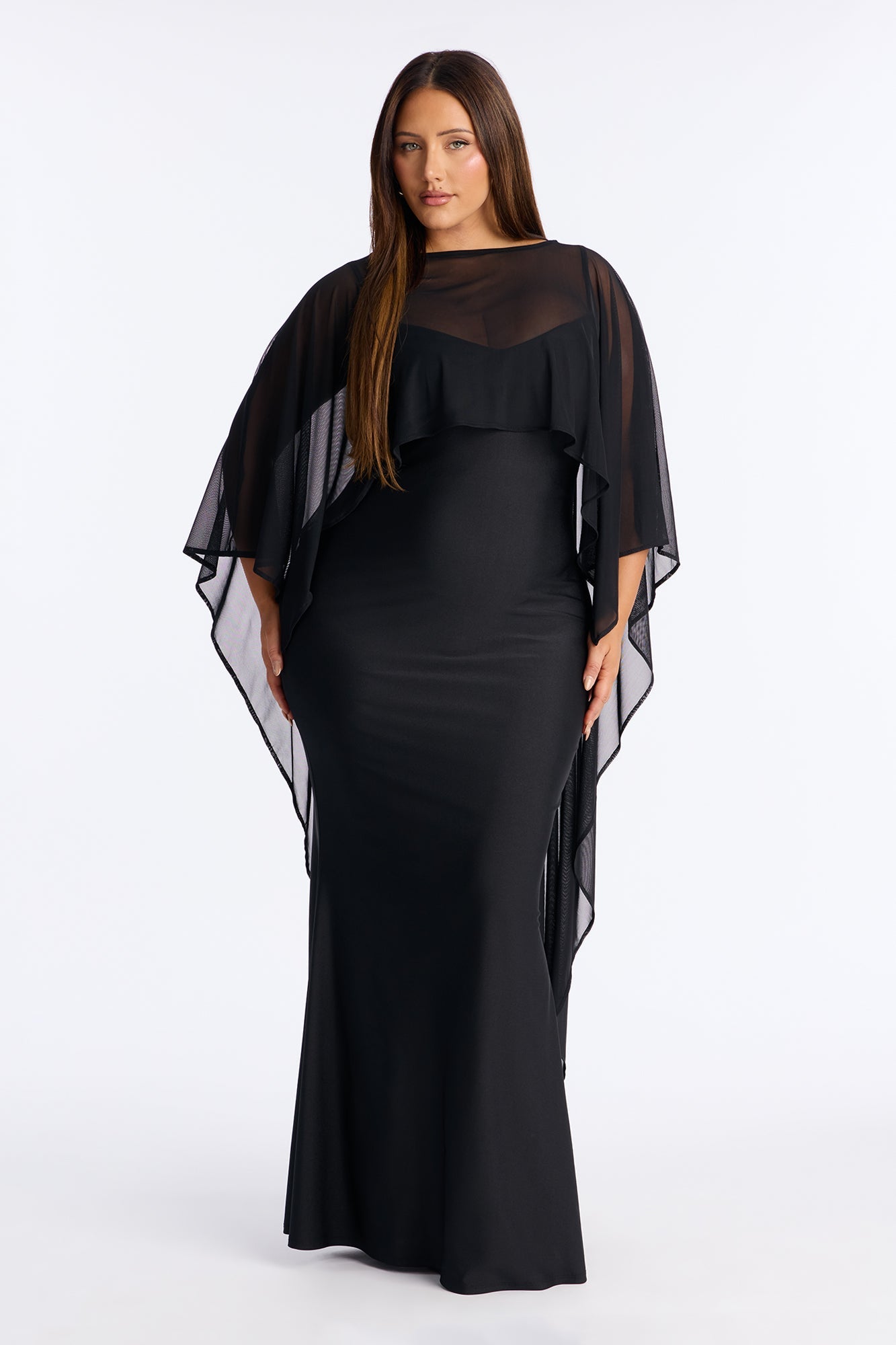 Staying True Satin Maxi Dress - Black